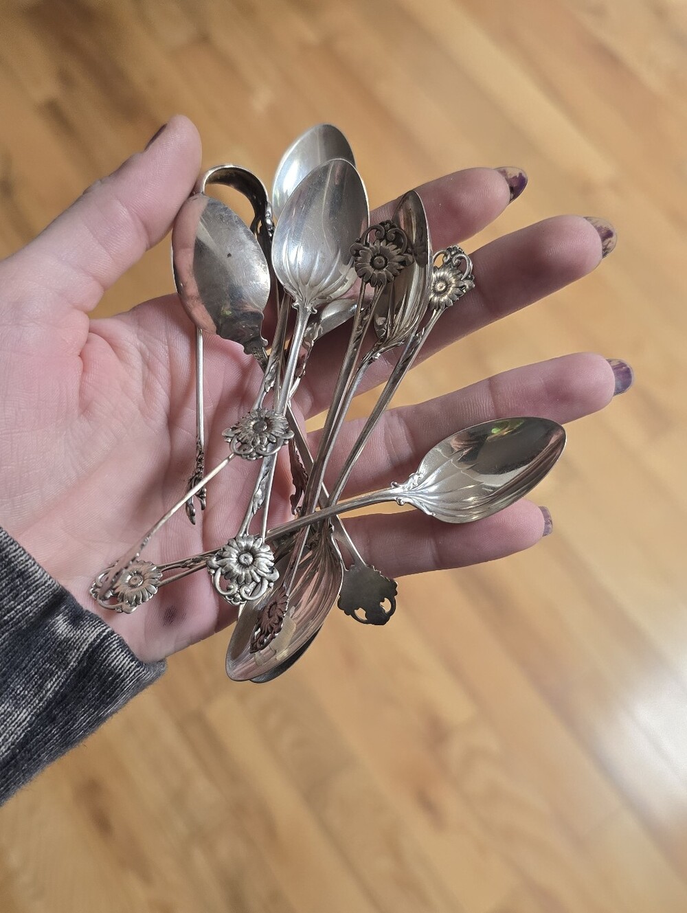 Sterling Silver Spoon And Fork Lot 372gram